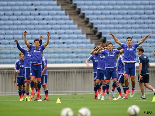 SAMURAI BLUE had a closed-door training session for the match against Iraq
