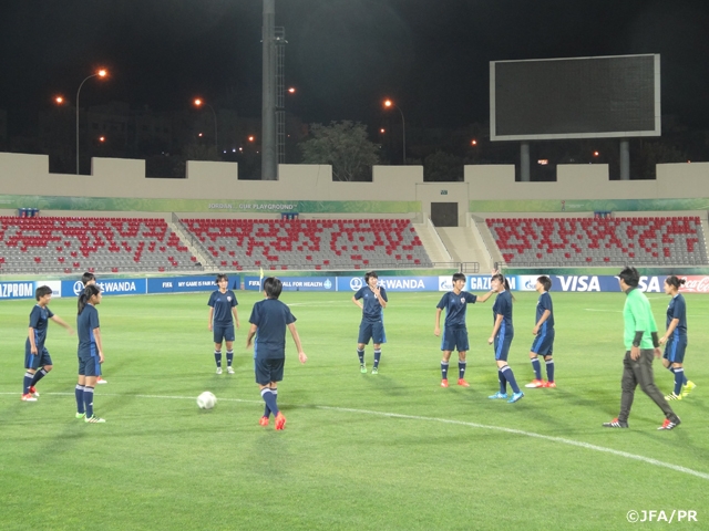 U-17 Japan Women’s Squad hold official training for Paraguay match in World Cup Jordan