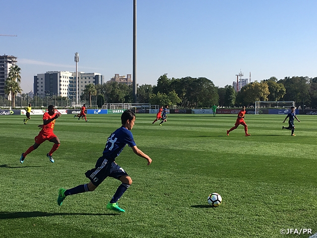 U-16 Japan National Team faced Belgium in first match of UAE tour - U16 Four Nations Tournament
