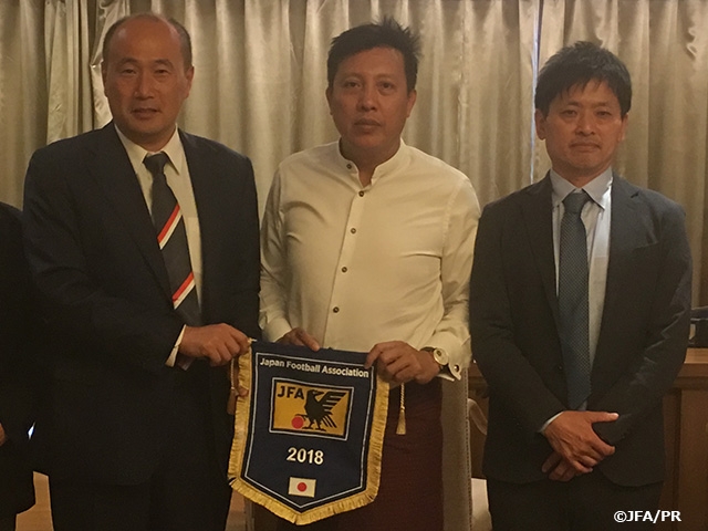 Two Japanese Coaches newly dispatched to academies in Myanmar initiating collaborative coaching among three cities