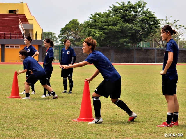 Nadeshiko Japan (Japan Women's National Team) holds training session ahead of Quarter final of the 18th Asian Games 2018 Jakarta Palembang