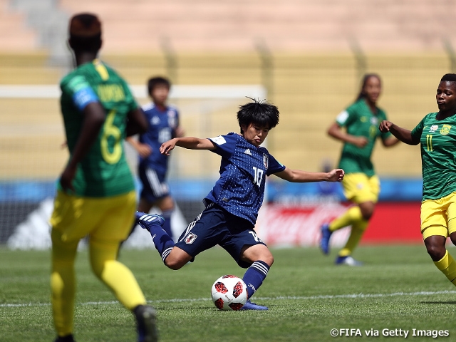 U-17 Japan Women’s National Team scores 6 goals in victory over South Africa at FIFA U-17 Women's World Cup Uruguay 2018