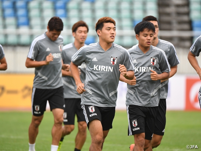 SAMURAI BLUE holds training session behind closed doors at match venue