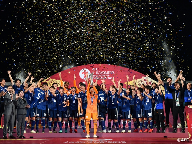 U-16 Japan Women's National Team crowned as Champions with 2-1 victory over DPR Korea at the AFC U-16 Women's Championship Thailand 2019 Final