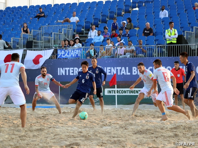 Japan Beach Soccer National Team drops second match against Spain at the Intercontinental Beach Soccer Cup Dubai 2019