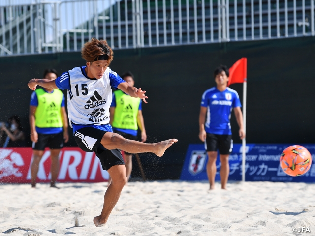 Japan Beach Soccer National Team hold official training session ahead of the International Friendly Match against the Ukraine Beach Soccer National Team