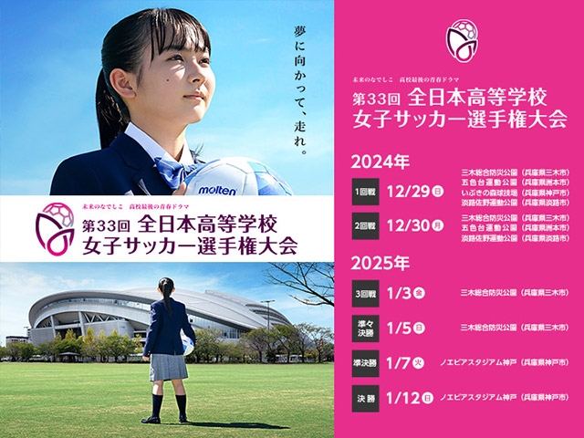 大会協賛社が決定　第33回全日本高等学校女子サッカー選手権大会