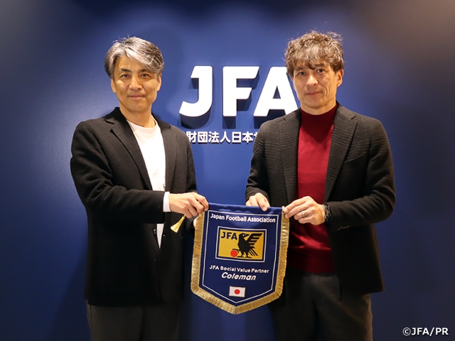 JFAとコールマンがJFAソーシャルバリューパートナー契約を締結　サッカー×アウトドア　コールマンと共により安全で快適なサッカーの環境づくりを推進