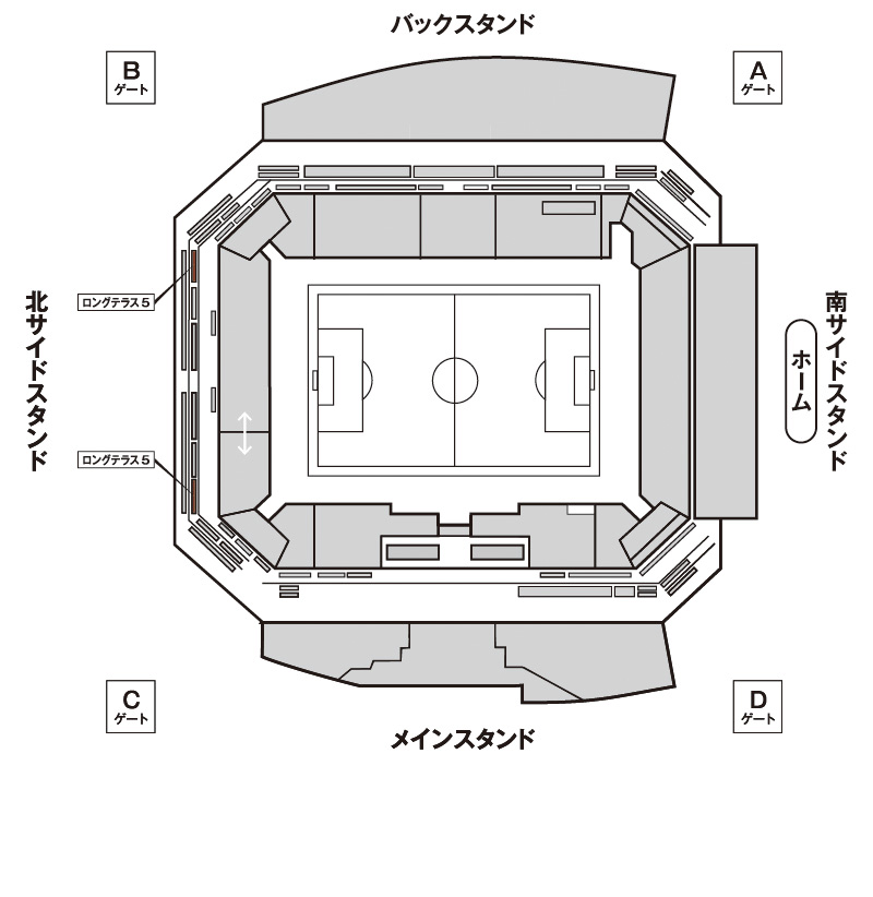 ロングテラス５（１組5名）座席図