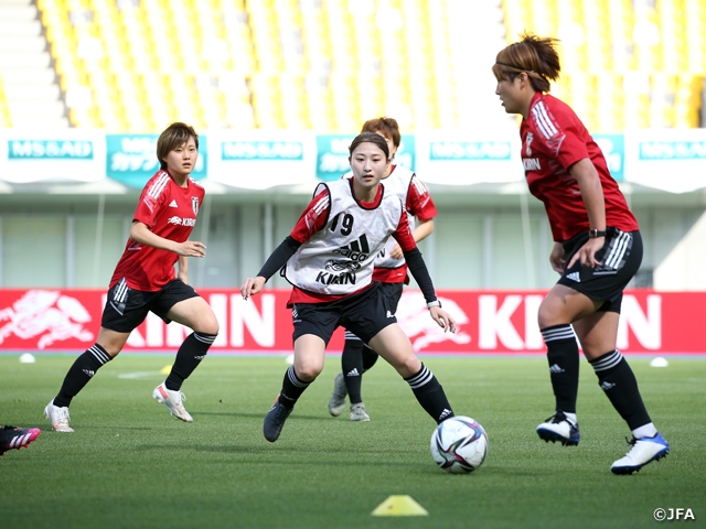 Nadeshiko Japan holds official training session ahead of match against Mexico in the MS&AD CUP 2021