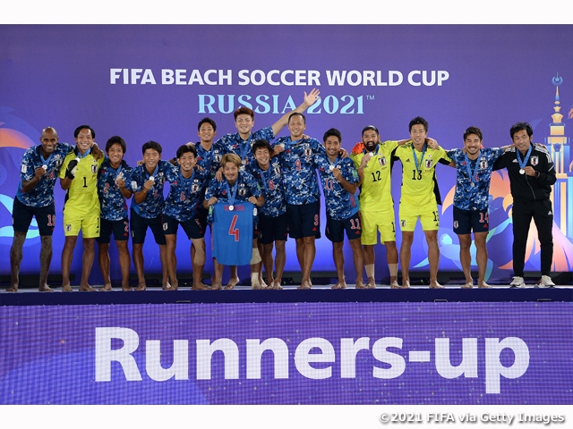 Japan Beach Soccer National Team finish as runners-up after losing to Russia at the final of the FIFA Beach Soccer World Cup Russia 2021™