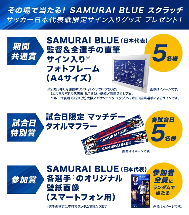 その場で当たる！SAMURAI BLUE スクラッチ ～サッカー日本代表限定 ...