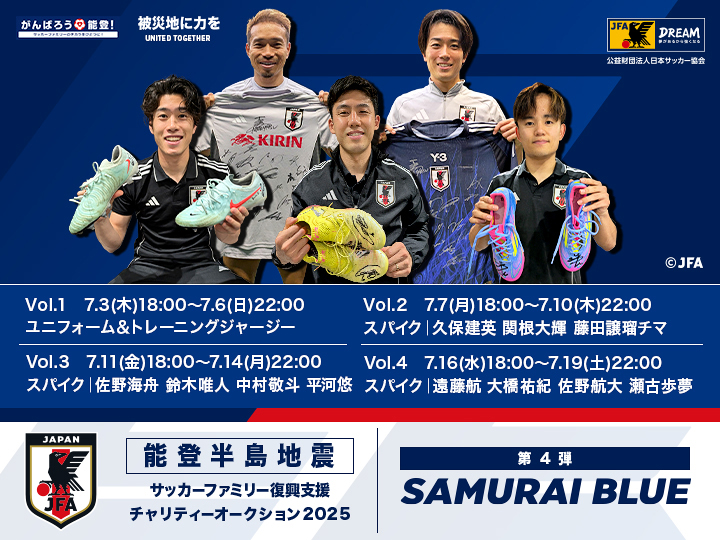 能登半島地震 サッカーファミリー復興支援チャリティーオークション2025［第4弾｜SAMURAI BLUE（日本代表）］