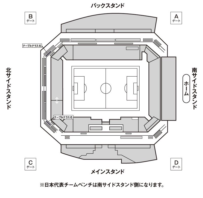 テーブルテラス6（１組6名）座席図